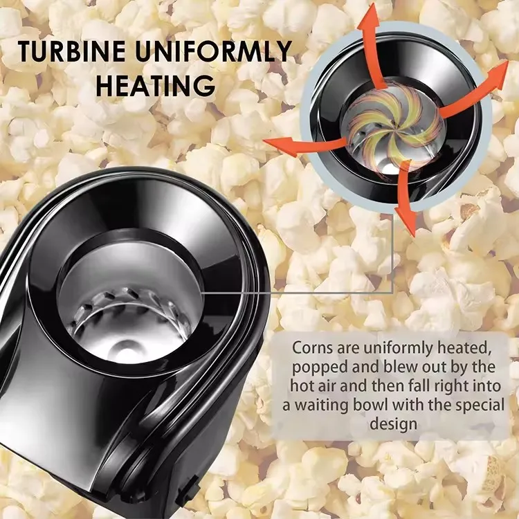 2024 New Tabletop Portable Hot Air Popcorn Maker Mini Popcorn Machine