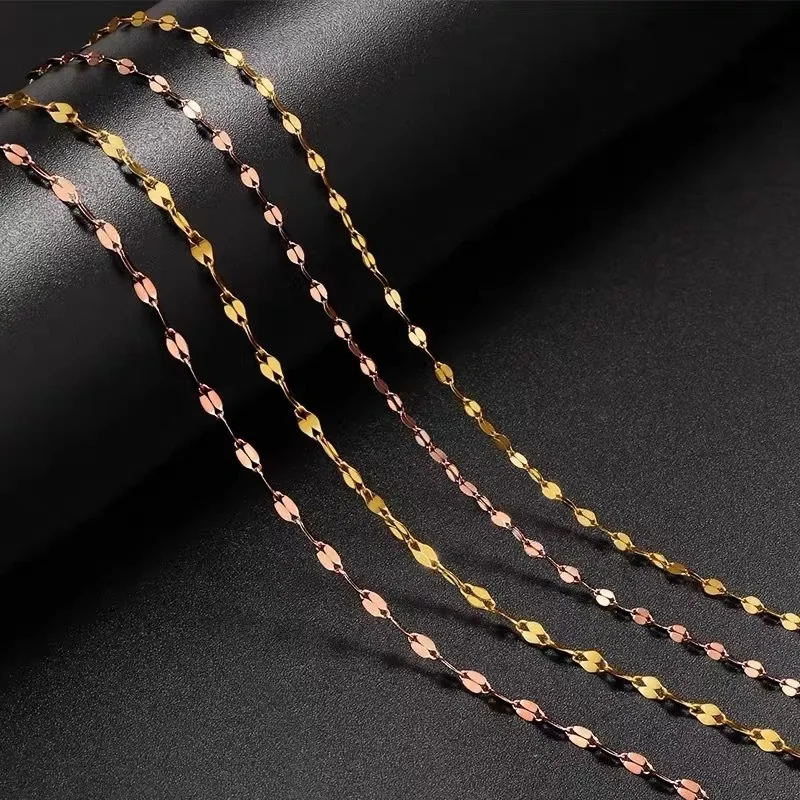 Wholesale gold colour chain necklace for men women stainless seel DIY long snake chains