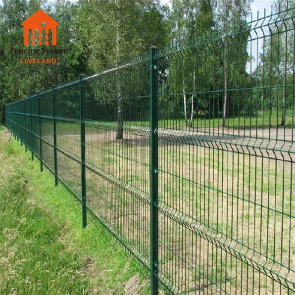 Eco friendly fence designs pvc coated 3d v bending metal mesh fencing