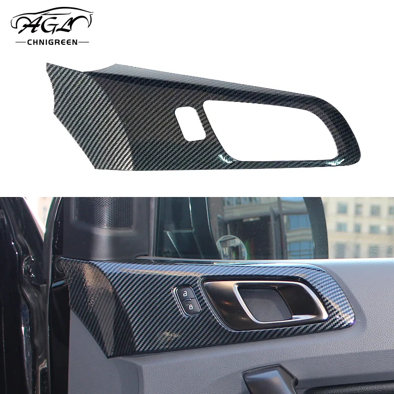 4Pcs Carbon Fiber Car Interior Door Handles Outer Frame Cover Trim Car Accessories for Ford RANGER 2015 2016 2017 2018 2019 2020
