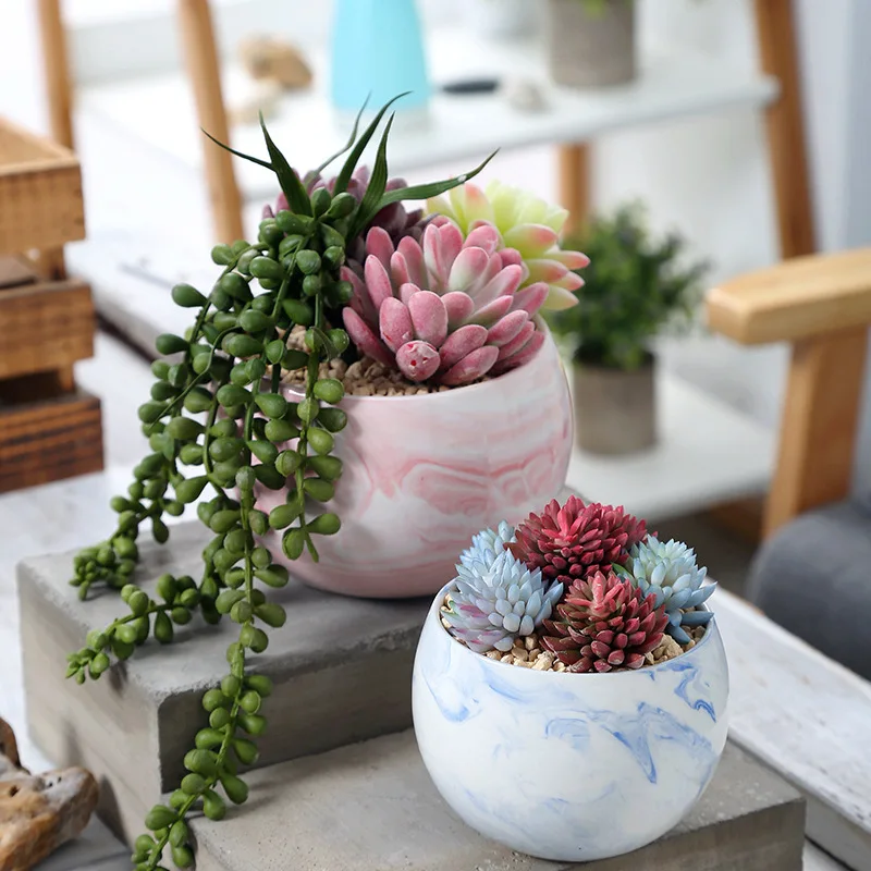 Nordic Creative Simple Succulent Ceramic Flowerpot Desktop Potted Flower Utensil Home Decoration Flowerpot Wholesale