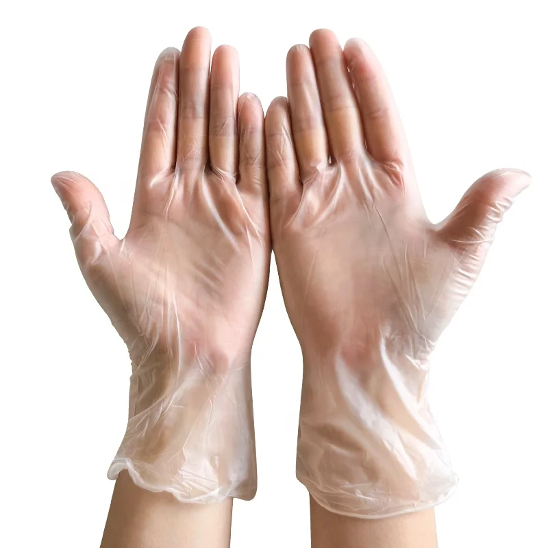 Food Safe PVC Gloves Latex-free China Manufacturer Small Medium Large Size 100 PCS Box Clear Powder Free Disposable Vinyl Gloves