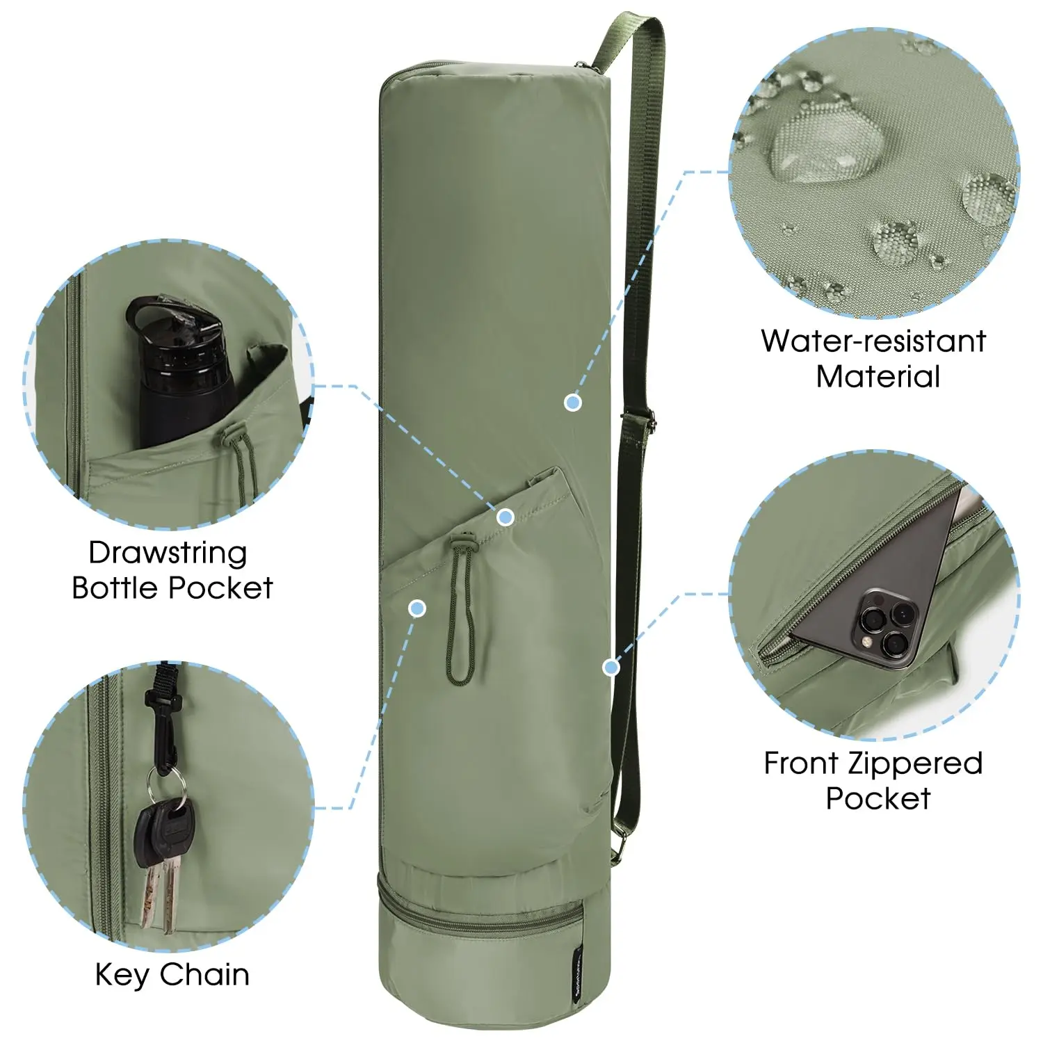 High Quality Custom Brand Large Yoga Mat Carry Bag for Men and Women Sports Polyester Tote with Waterproof Wet Pocket