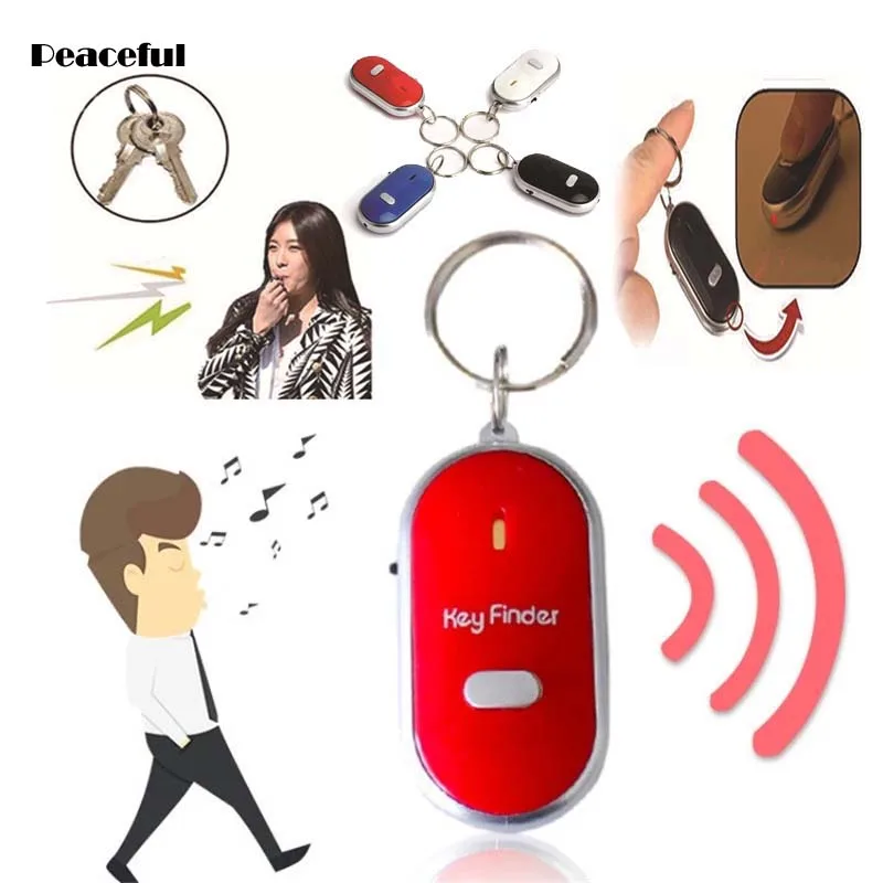 Anti-lost Alarm Key Finder Locator Keychain Whistle Sound With Led Light Mini Anti Lost Keyfinder Sensor Keyring Key Finder