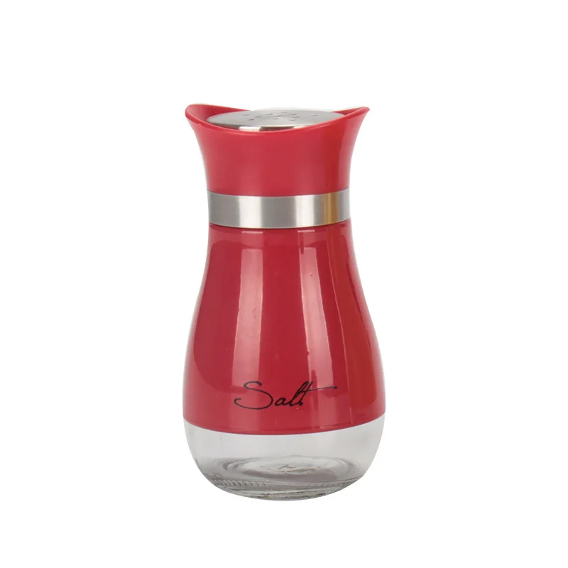 Stainless Steel Refillable Seasoning Cans Glass Spice Jar Spice Salt Shaker Spice Dispenser Salt and Pepper Shakers
