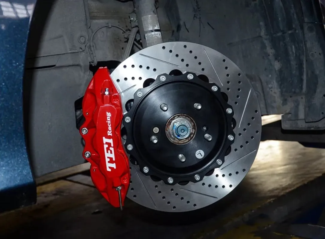  6 PISTON Big Brake Kit with 355x32mm Slotted Drilled Disc Rotor 18Inch Wheel For CIVIC
