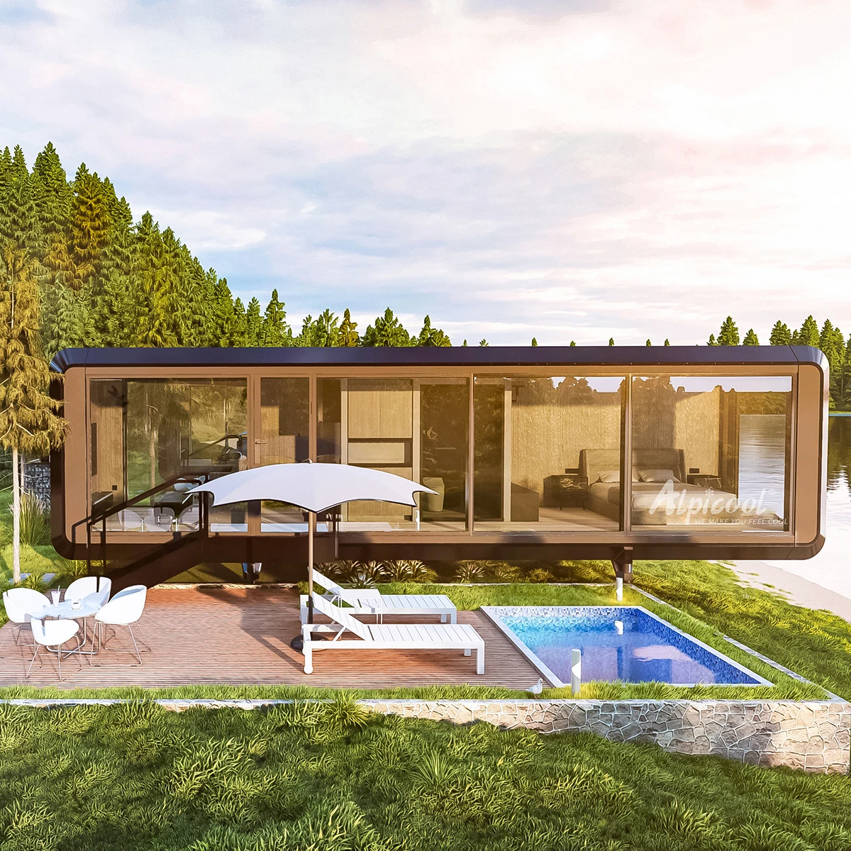 Zcamp V7 Stainless Steel Outdoor Camping Prefab House Movable Capsule Tiny Houses Modular Design