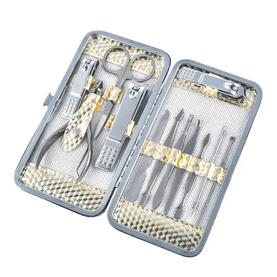 
OEM Rose Gold/Gold Portable Stainless Steel Nail Clipper Set Pedicure Care Tool Kit Dead Skin Remover Pedicure Set For Woman 