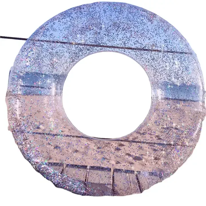 Factory-Designed Customizable PVC Inflatable Swimming Ring Toy for Kids with Sequins for Advertising Inflatables