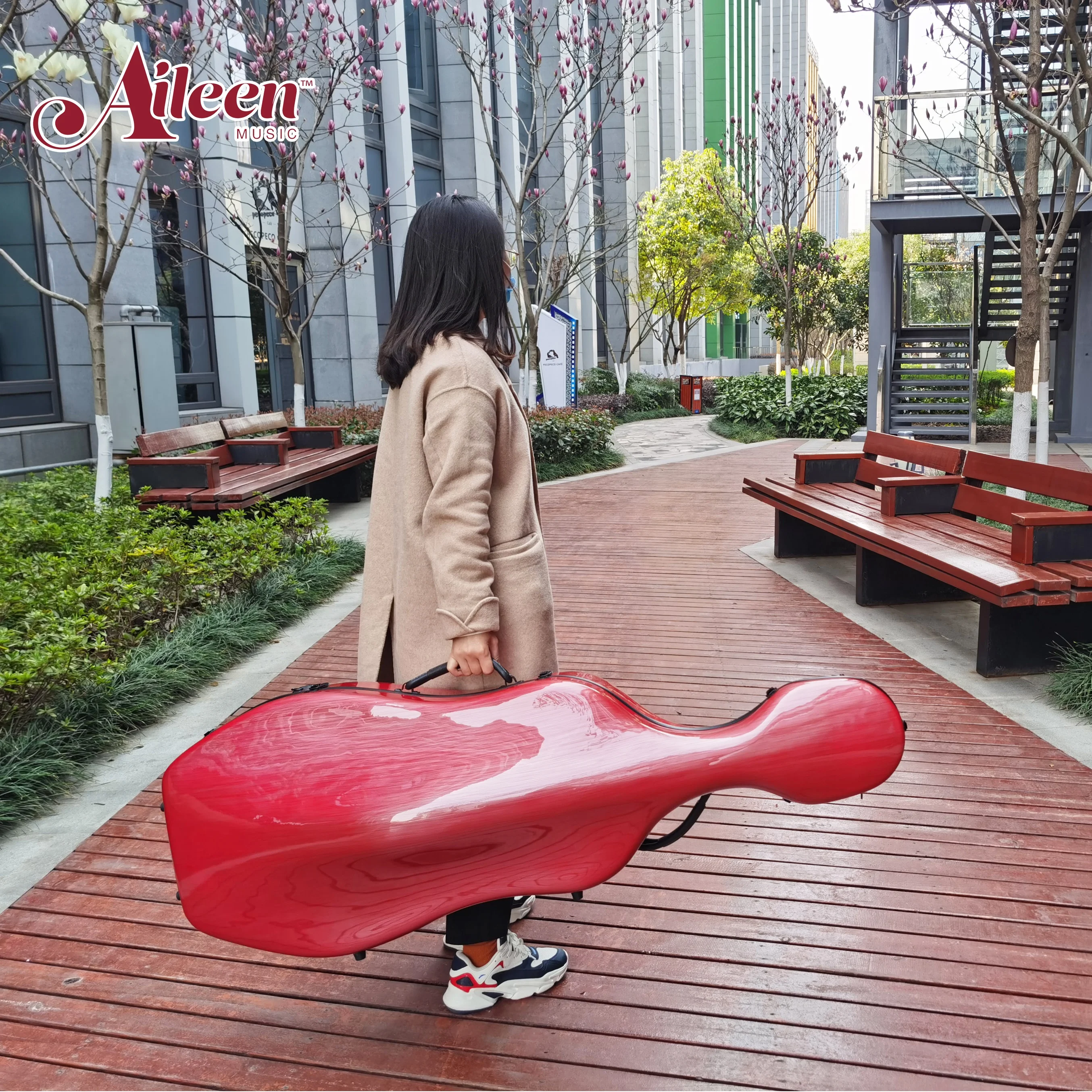 Aileen Best choice Composite material 4/4 Hard Cello Case (CSC-P303)