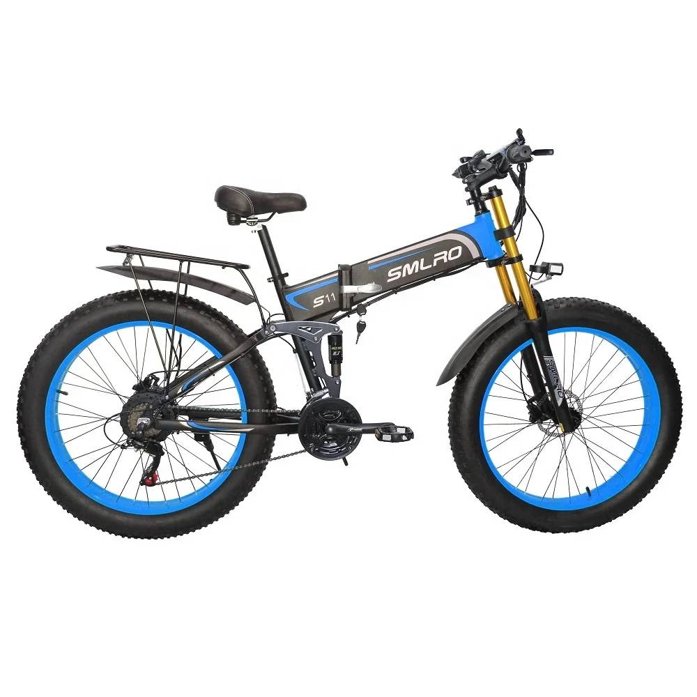  EU stock Free Shipping 26 inch Fat Tire Electric Bike 1000W Motor 14AH Hidden Battery Folding E-Bike Warehouse