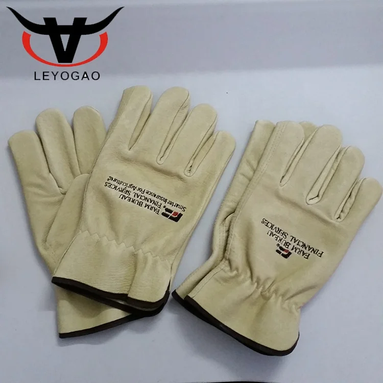 Wholesale custom made motorcycle embroidery pigskin leather gloves for driving