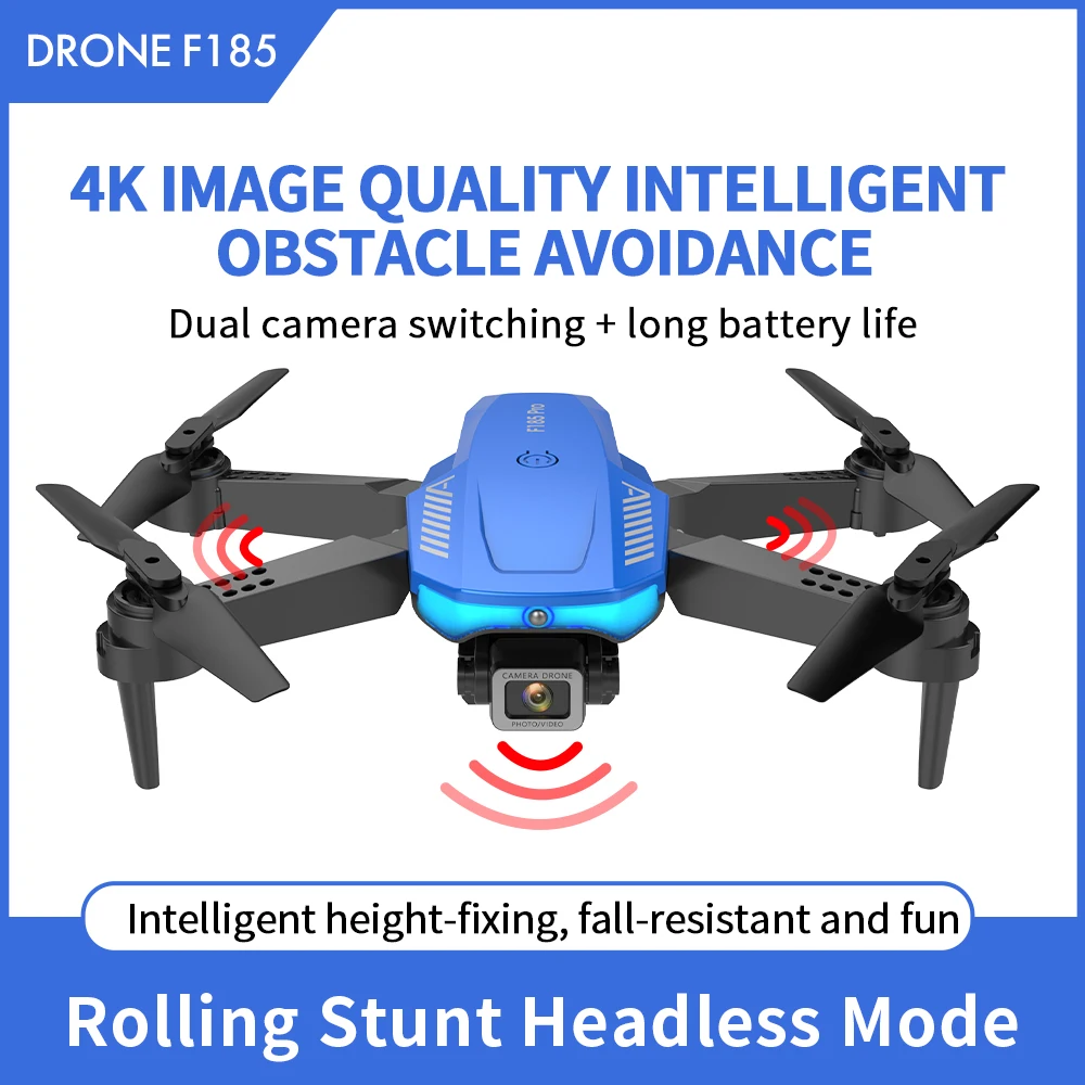 Flyxinsim Wholesale F185 Pro With Camera Drohn Wifi Fpv Avoid Obstacle Quadcopter Rc Droen Dron Mini 4K Camera Drone