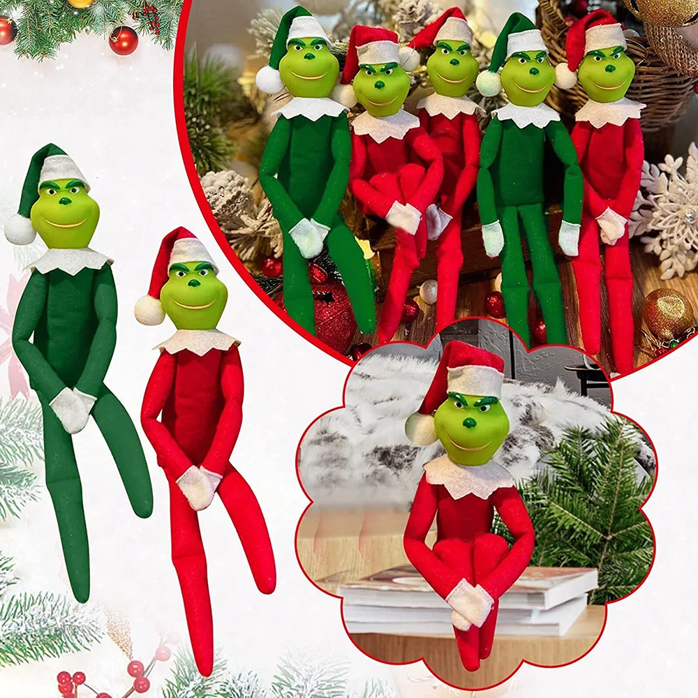 Hot Sale Christmas Dolls Toys Green Monster Elf Ornaments Pendant Christmas Toys Green Elf Pendant Christmas Dolls Toys
