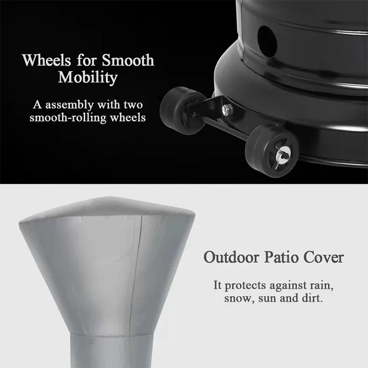 2022 Factory Propane Gas Patio Heater Flame Tube Outdoor Heater with table