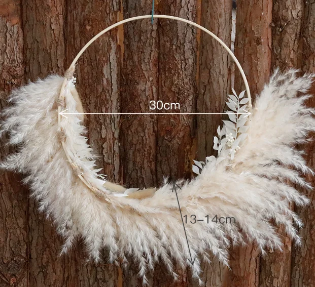 Magic Boho Wall Hanging Small Wreaths handmade natural hoop wreath  for Indoor Farmhouse Housewarming  Wedding Thanksgiving Deco