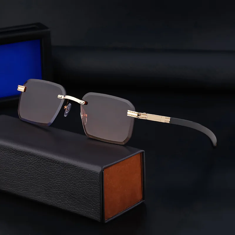 Rimless Sunglasses Men Wholesale Fashion Retro Punk Style Glasses High Quality UV400 Protected Branded Sunglasses Men