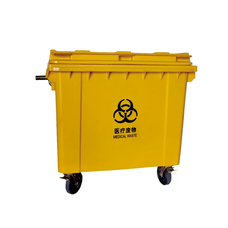 Large Outdoor 660L Public Mobile Wheelie Waste Bin Plastic Street Dustbin with Lid for Garbage Container Service Equipment