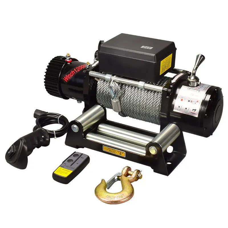 12000lbs Electric winch 12v off-road vehicle truck self-rescue winch 24v car small crane electric hoist winch