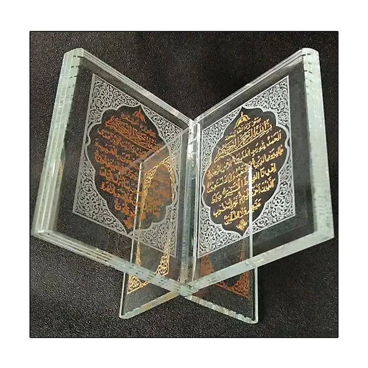 Islamic Religious Favors Quran Muslim Crystal Glass Gifts Crystal Antique Quran Crystal Holy Quran