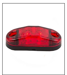 2.5 Inch Oval Red LED Truck Trailer Clearance Lamp Side Marker Lights