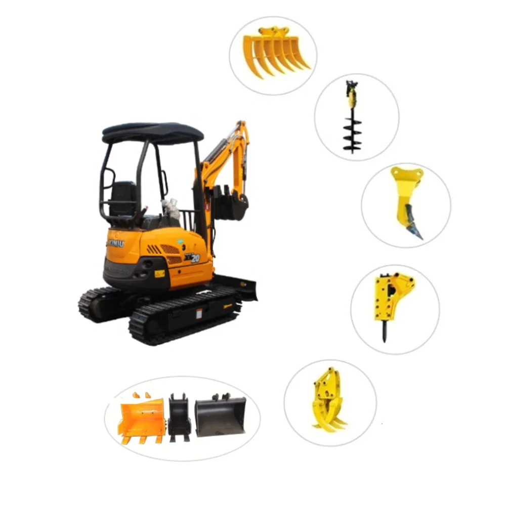 Crawler excavator 2 ton Excavator Mini earth moving machinery Kubota engine Mini Excavator Rhinoceros with CE EPA XN20