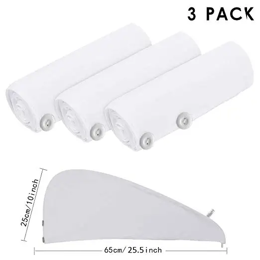 Customizable Light Weight Microfiber Drying Hair Wrap Woman Towel Turban With Logo