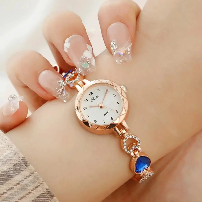 2PCS Set Luxury Watch Women Bracelet Rhinestone Fashion Wristwatch Casual Ladies Female Wrist watch Clock