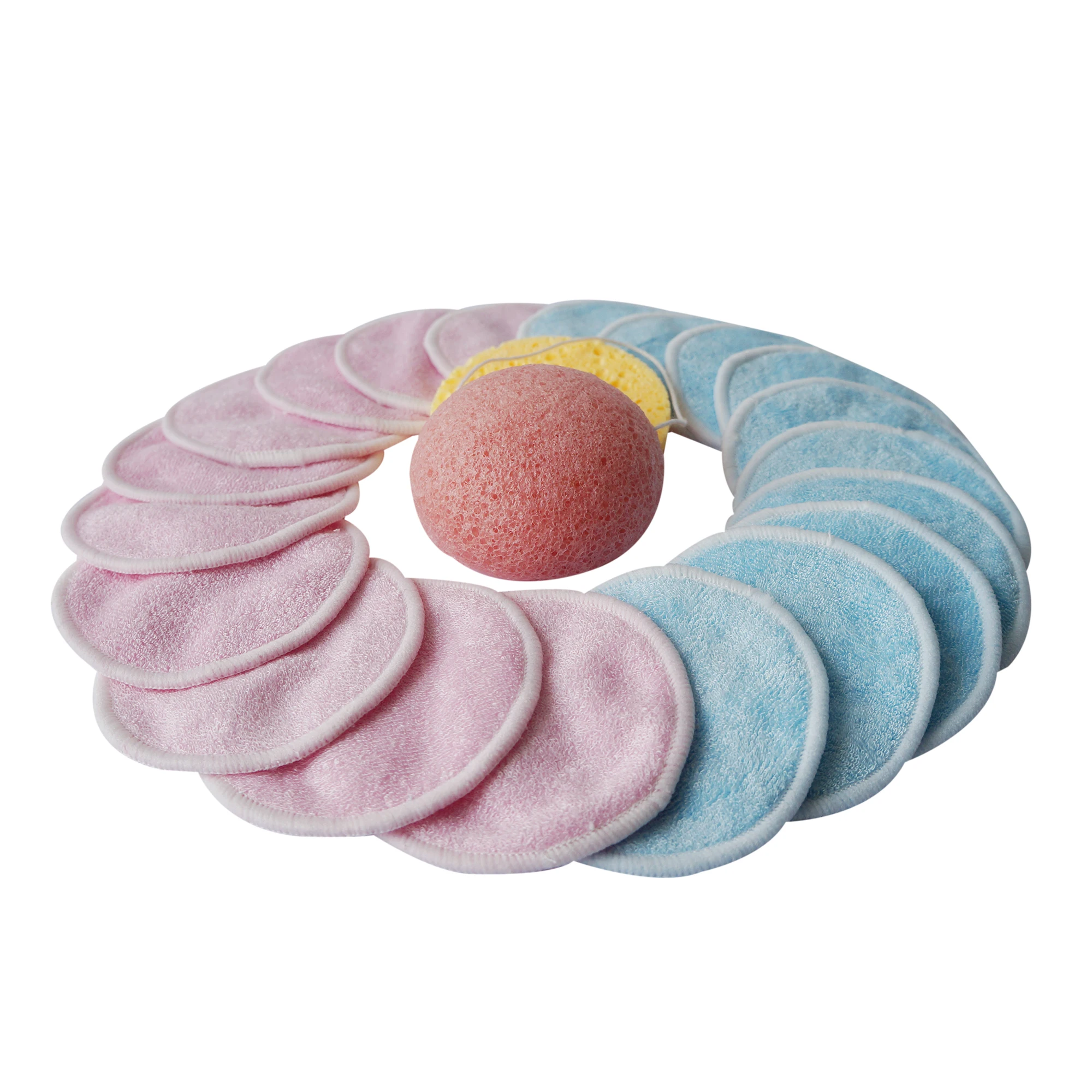 
Wholesale Bamboo Terry Makeup Remover Pads with Storage Bag 
