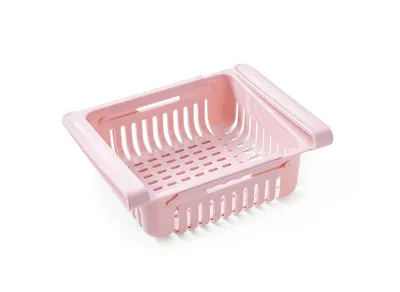 RayTop Hot Sale Adjustable Retractable Plastic Fridge Food Telescopic Drawer Basket Organizer Pull Out Refrigerator Storage Box