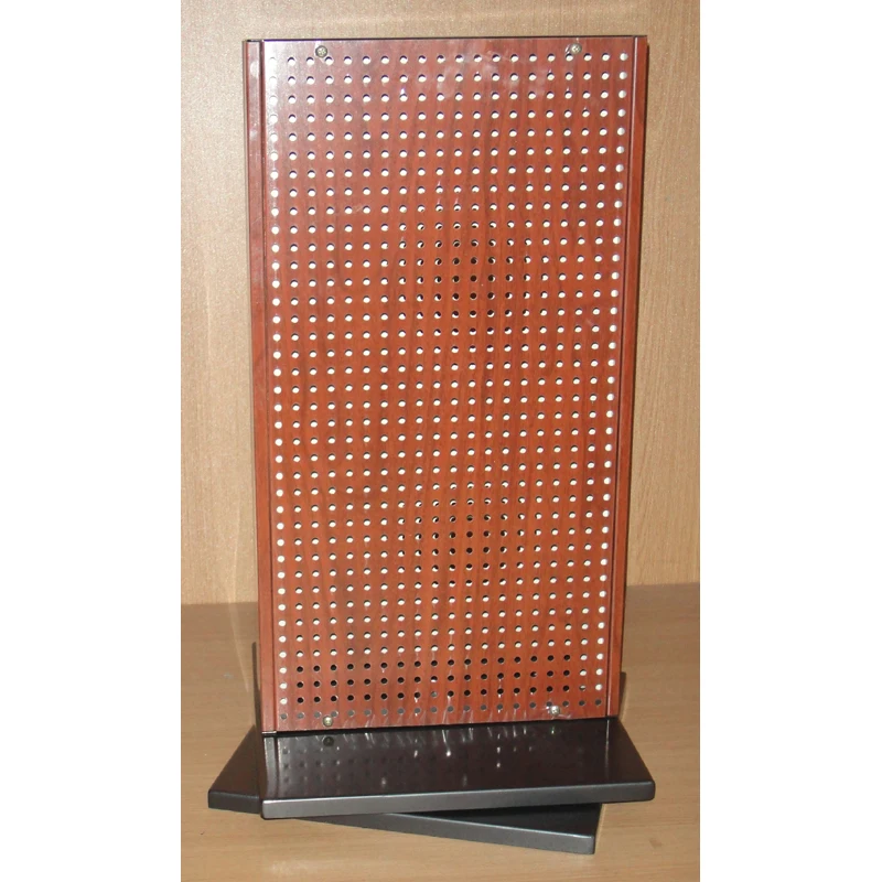point of sales POP universal counter standing steel pegboard stand badges sticker show spinning display rack