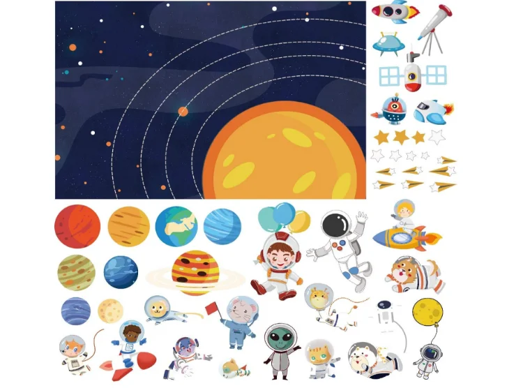 DIY felt educational toys felt learning toys space universe flannel felt board story set suitable for children