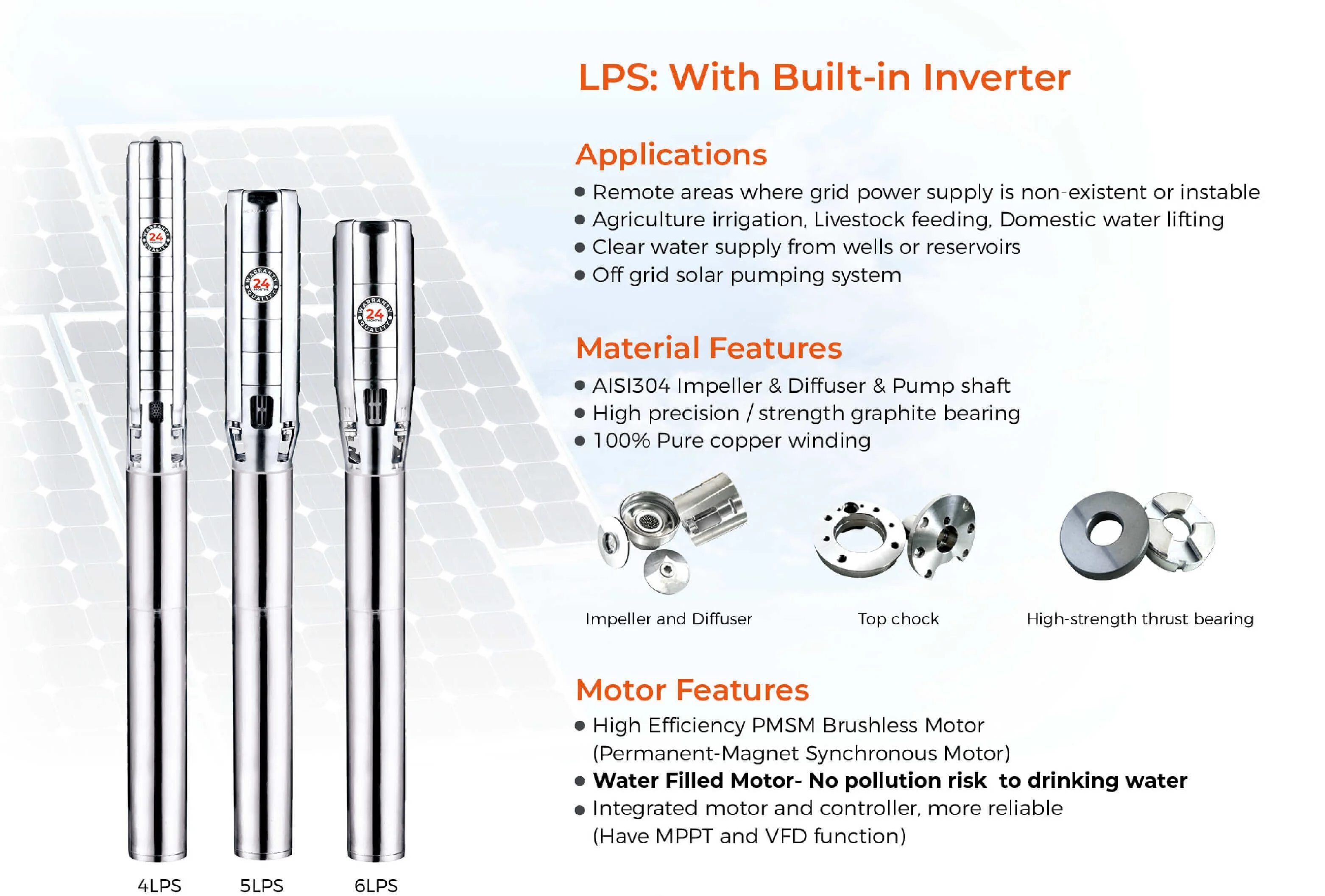 LEO mppt Controller AC/DC Professional Deep Well Water Solar Borehole Pumps