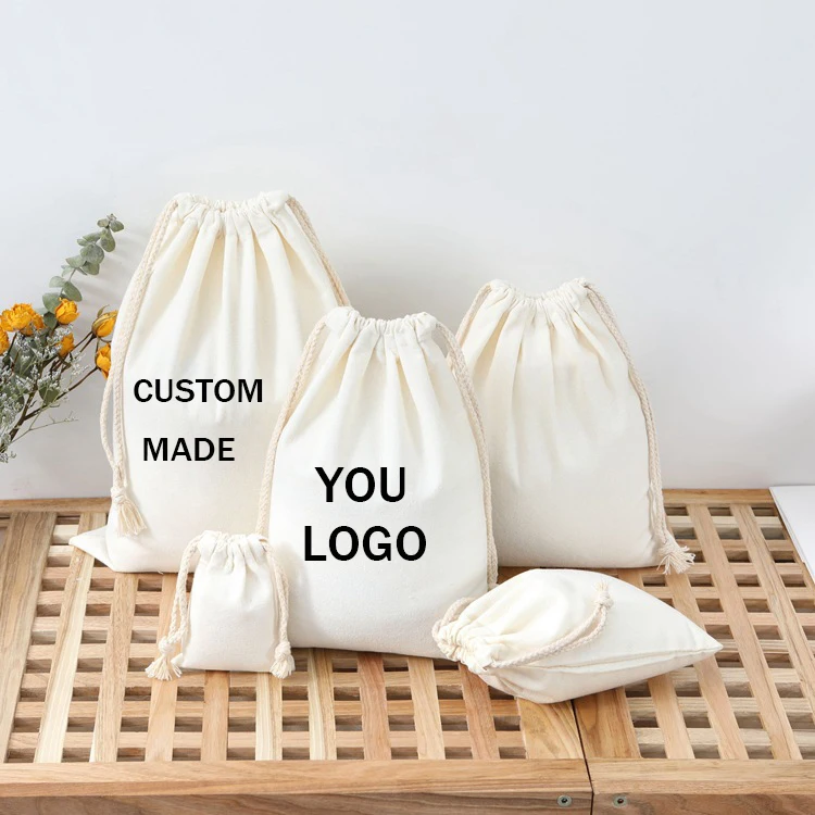 Производители поставляют оптовые дешевые хлопковые сумки льняные сумки на шнурке с карманами настраиваемый логотип холщовые сумки