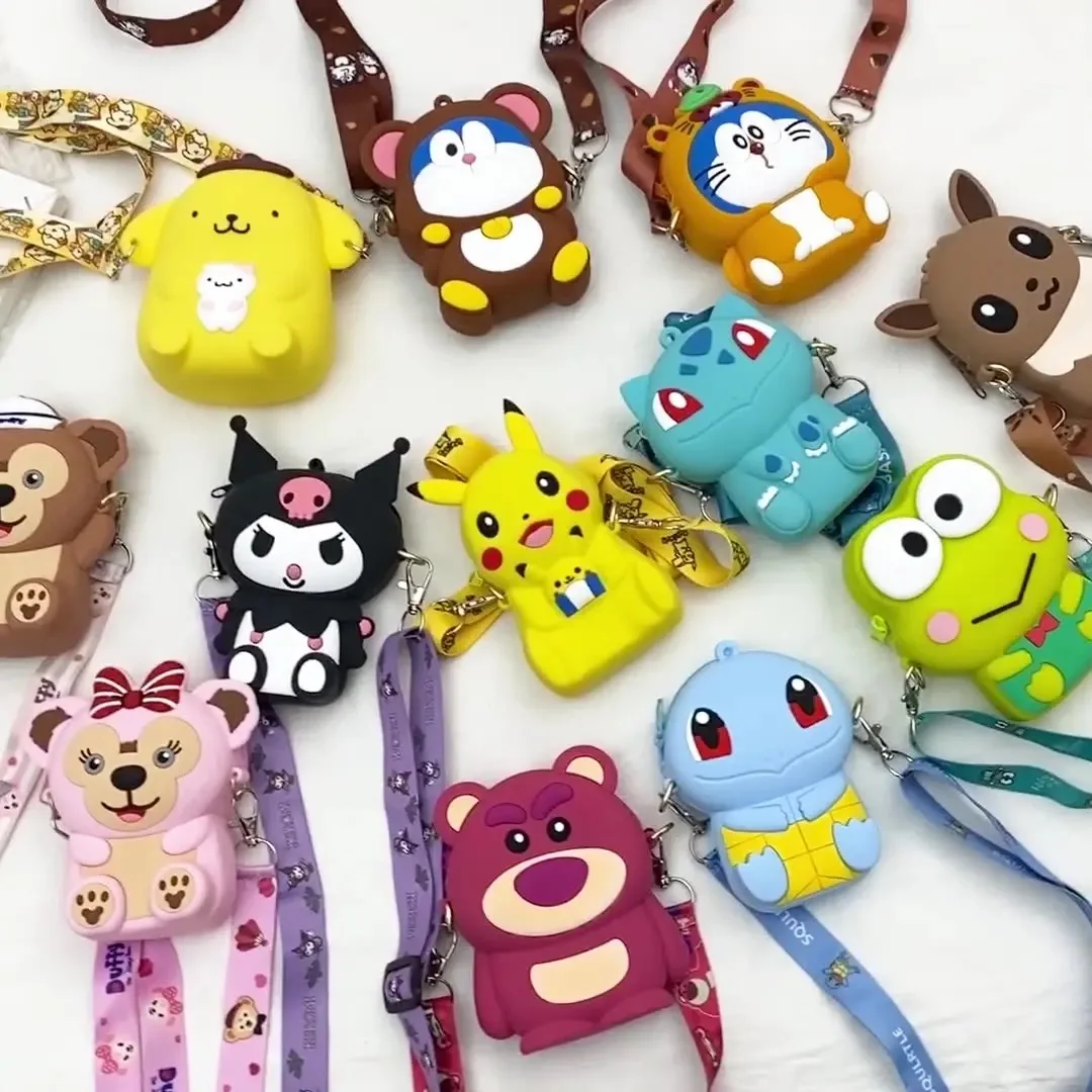 2023 New 3D Cute Mini Messenger Bag Silicone Doll Student Teenager Bag Cartoon Cute Wallet Coin Purse party bags kids handbag