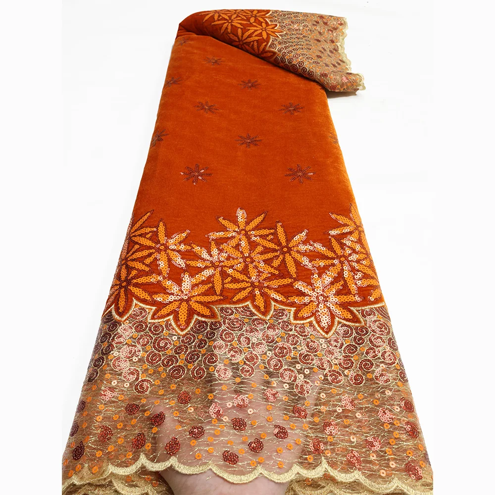 NI.AI Latest Style Net Lace Velvet Lace Fabric Mesh Fabric Embroidered Milk Silk Embroidery Lace Fabric For Wedding Dress