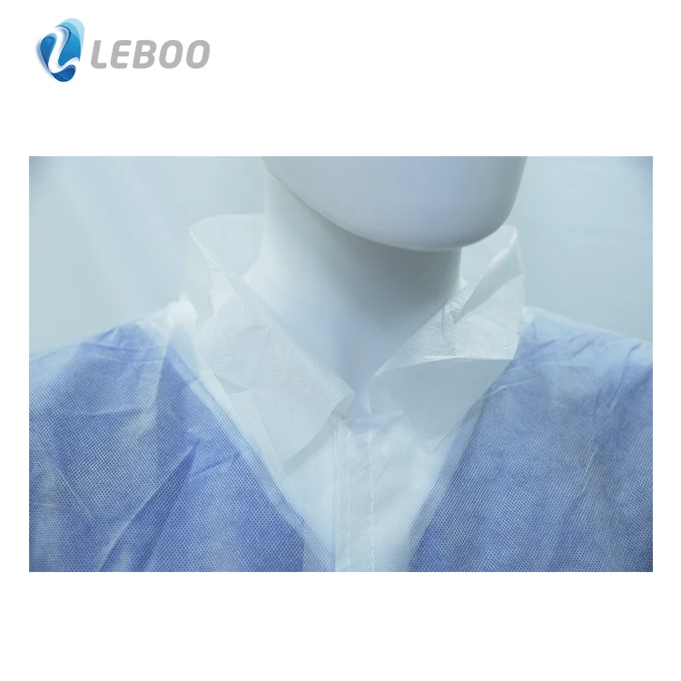 Лабораторное пальто, одноразовое Медицинское использование для больницы, полипропиленовый материал белого цвета