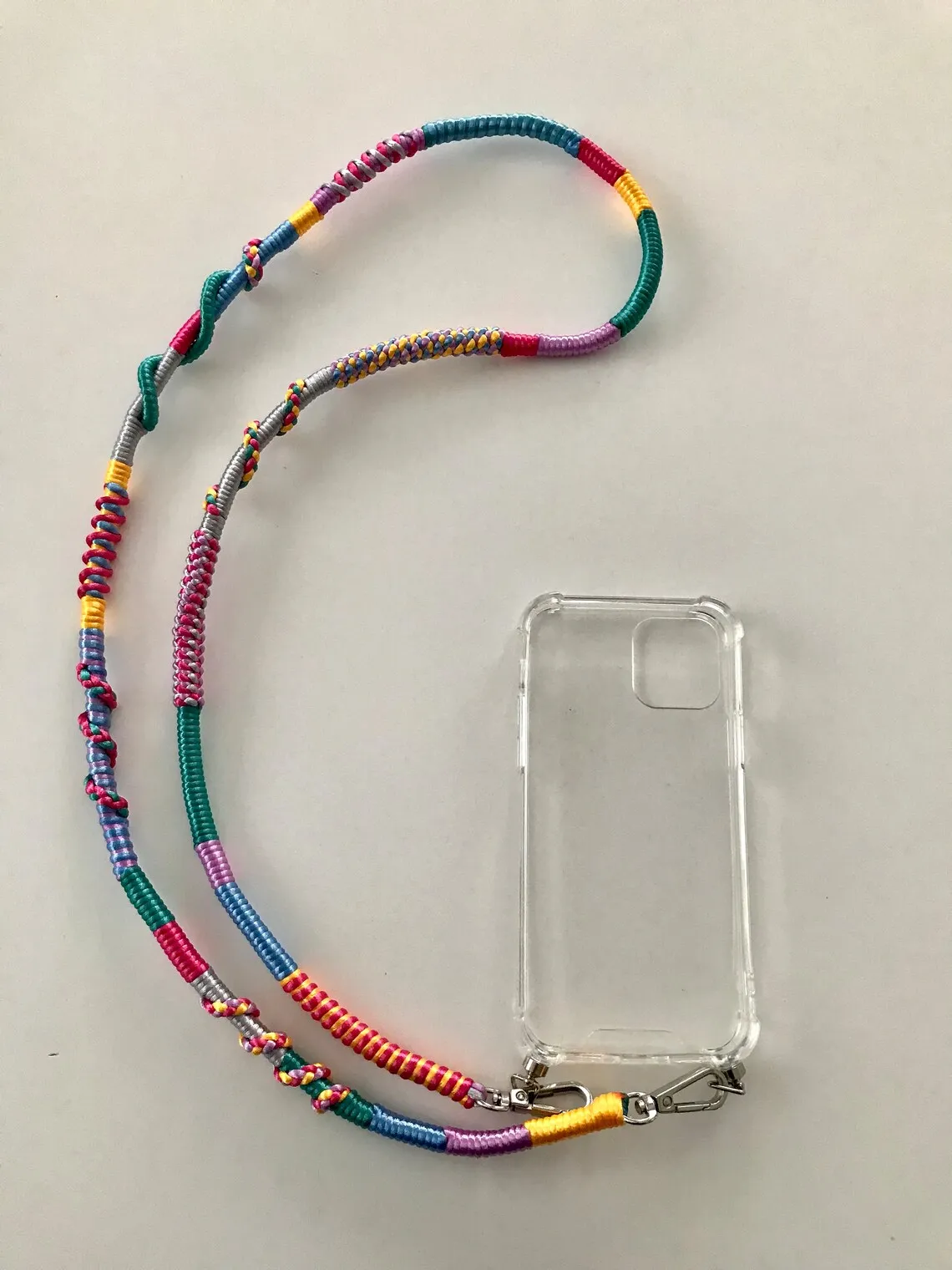 Handmade mobile phone straps thick knitting smartphone cou lanyard macrame crossbody paracord shoulder braided phone charm strap