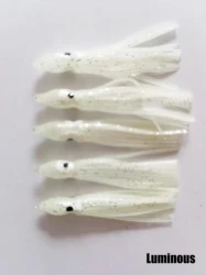 20 Colors 5 Pcs/ Bag 5-15cm  Trolling Lure Soft Plastic Using Octopus Skirts Glow Squids Skirts Fishing Lure Squid Lure