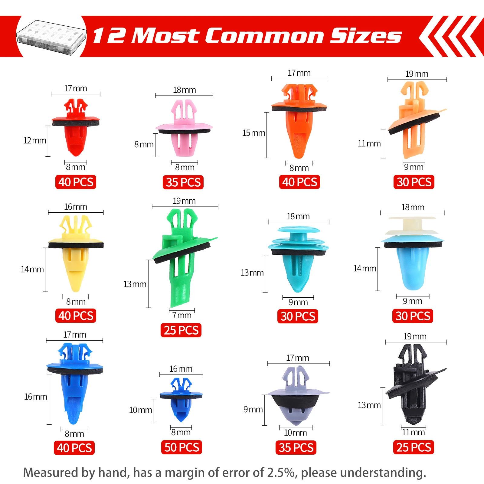 OEM C0355 421pcs Fixed jacket for automobile fender 12 Most Common Sizes Automotive  Retainer Clips with Fastener Remover