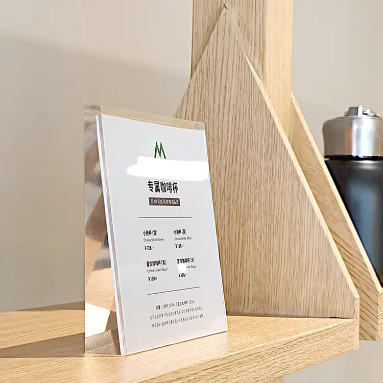 A4 A5 A6 A7 Custom Clear Desktop Vertical Inclined Acrylic Insert Price Label Card Sign Holder Stand