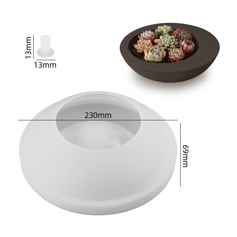 Early Riser Cement flowerpot silicone mold resin silicone gypsum concrete candle ware candle bowl mold