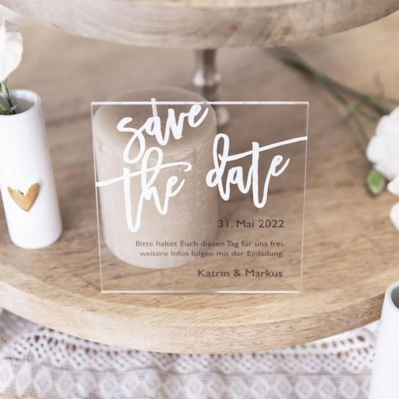 Nicro Customized Romantic Transparent Acrylic Rose Quinceanera Party Birthday Eco-Friendly Floral Wedding Invitation Card