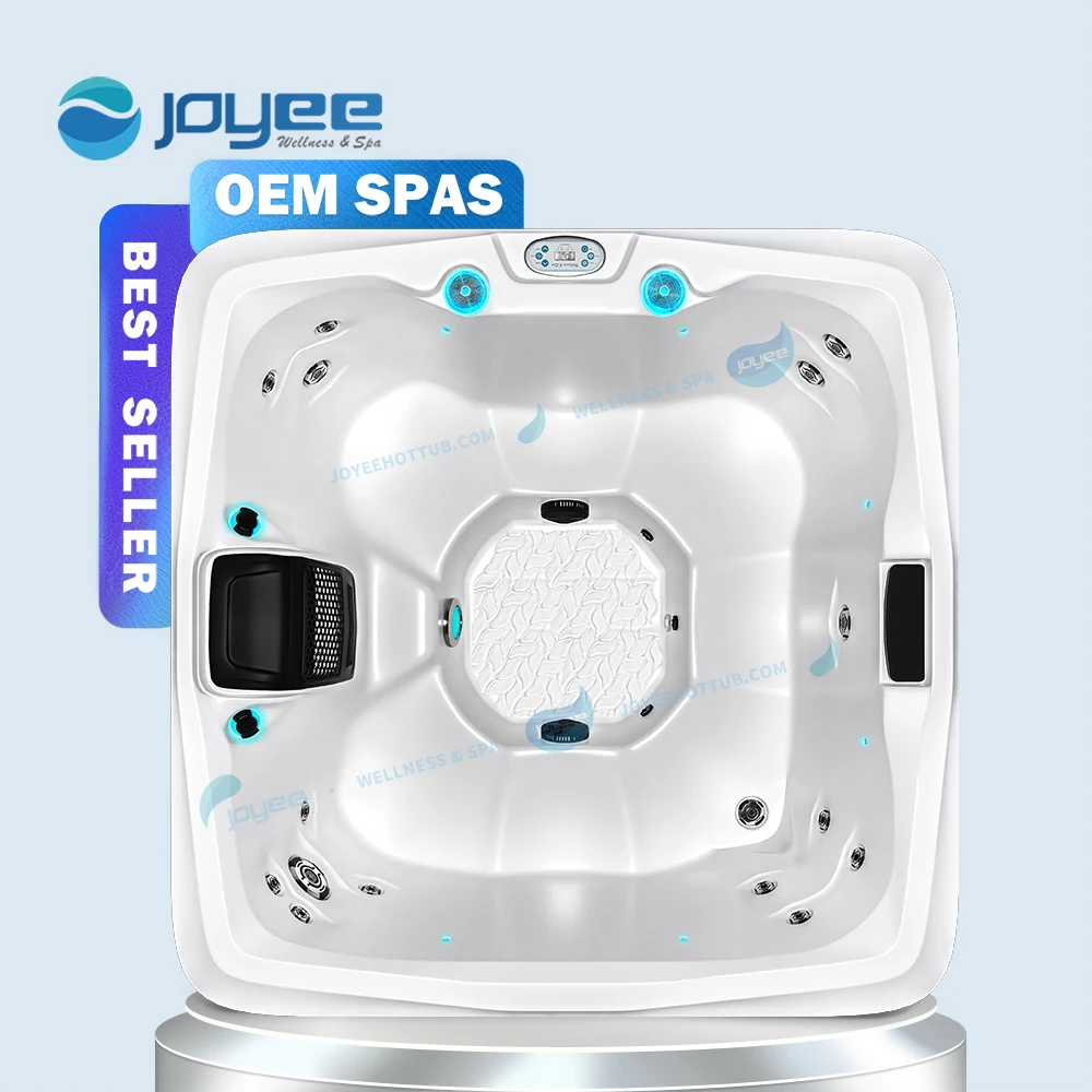 JOYEE Simple Style 7 Person Hot Tub Freestanding Villa or Hotel Usage Outdoor Whirlpool Tub US Balboa Control System Massage tub