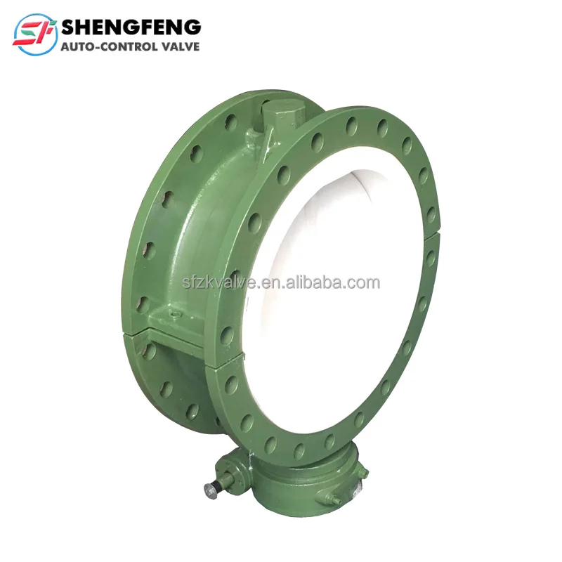 D41F46-16P worm gear PTFE PFA Lined butterfly valve