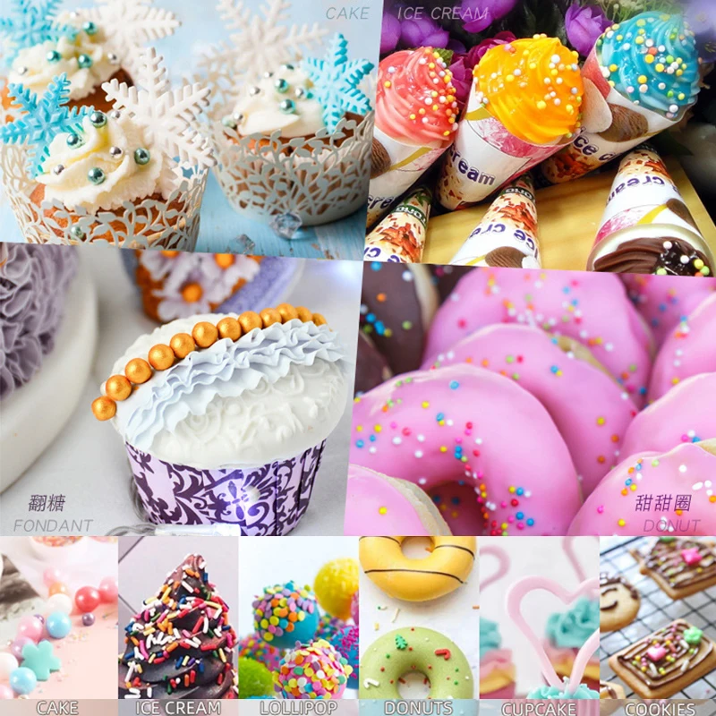 Halal Amazon Christmas Halloween Polymer White Rose Gold Faux Chocolate Edible Baking Decorate Candy Cake Sugar Pearl Sprinkles