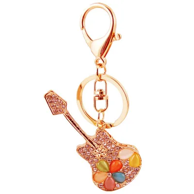 Fashion creative jewelry guitar musical instrument keychain girl accessories key chain metal pendant Keychain