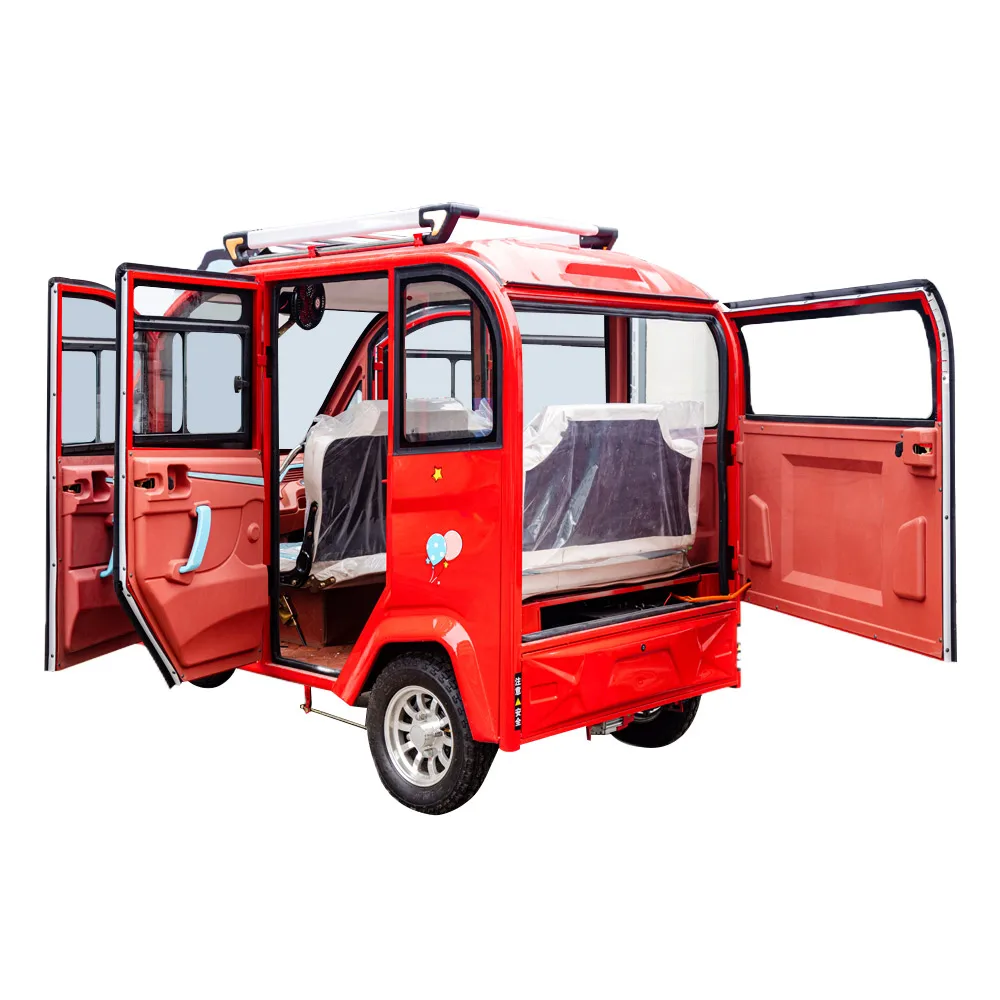 3 wheel electric tricycle tuktuk india taxi bajaj auto rickshaw extra-large space sightseeing enclosed electric tricycle