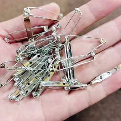 Brooch Base Back Bar Pins Findings Jewelry Making Clip Safty Catch Findings Silver Plated Metal Pin Back Brooch