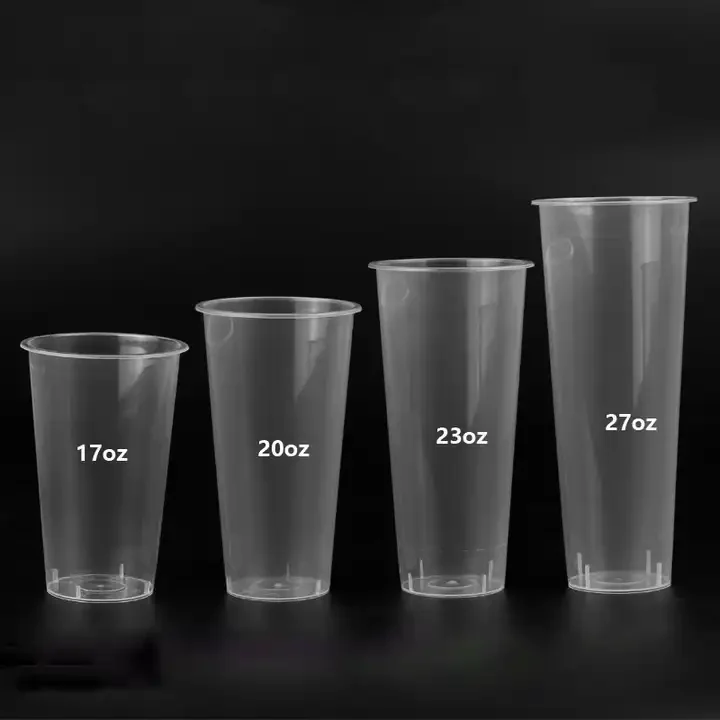 LVZONG одноразовые PP прозрачные пластиковые чашки с логотипом Boba Milktea кофе капучино крышками